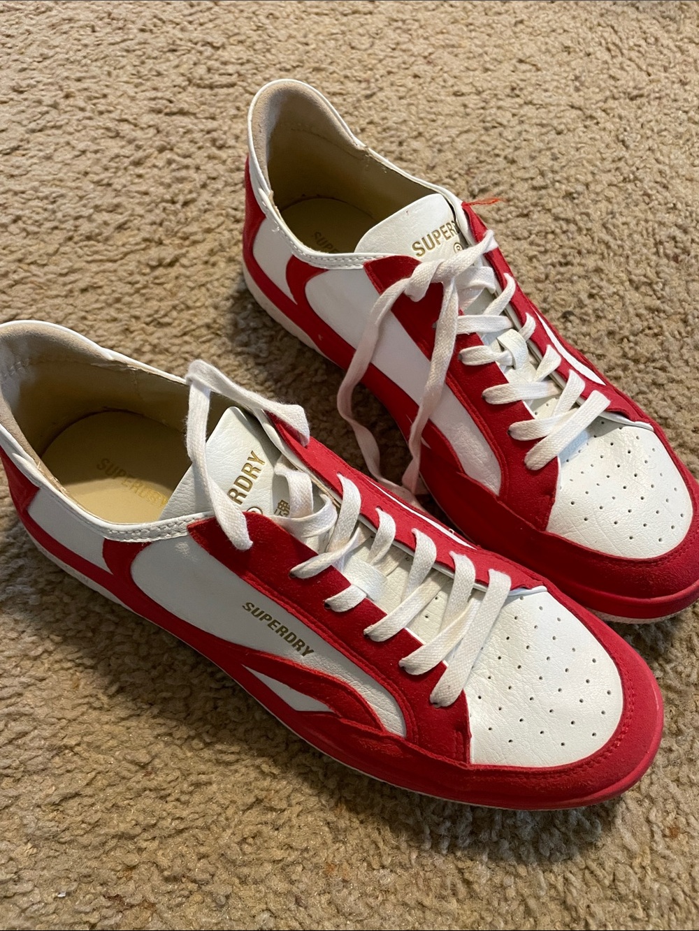 Superdry Men’s Red and White Low-Top Sneakers